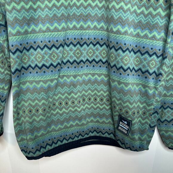 Southern Marsh Marrakesh Stripe Men's Small Blue Green Pullover Fleece Sweater - Picture 4 of 7